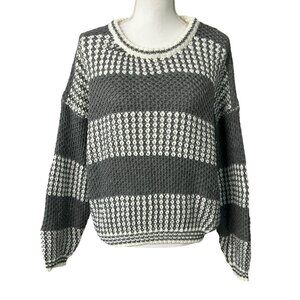 2/$30 Shein Sweater Chuncky Knit ColorBlock women's Grandmacore Cozy size‎ L